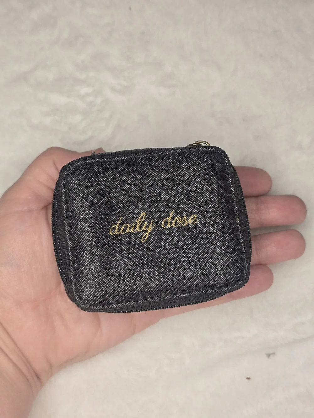 Daily Dose Black Zip Jewelry Case